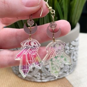 Handmade Holographic Crystals Earrings
